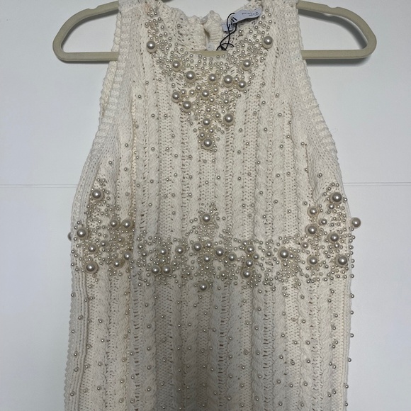 Zara cream crochet and pearl top size S - Picture 1 of 2